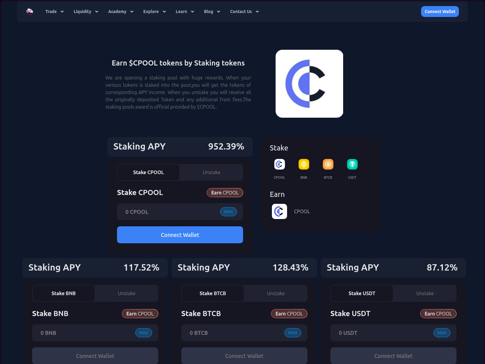 Screenshot of cpool.sushi.us.com