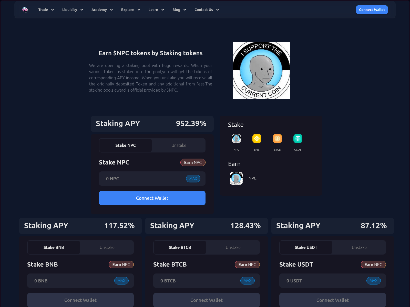 Screenshot of nonplayablecoin.sushi.us.com
