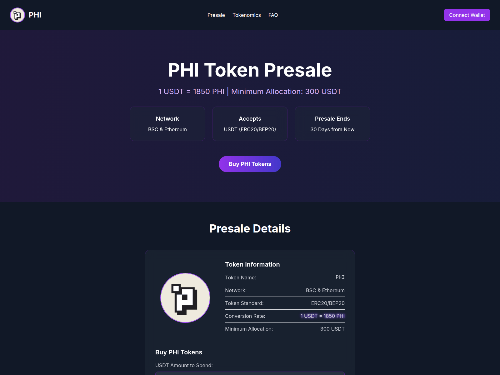 Screenshot of phitoken.top