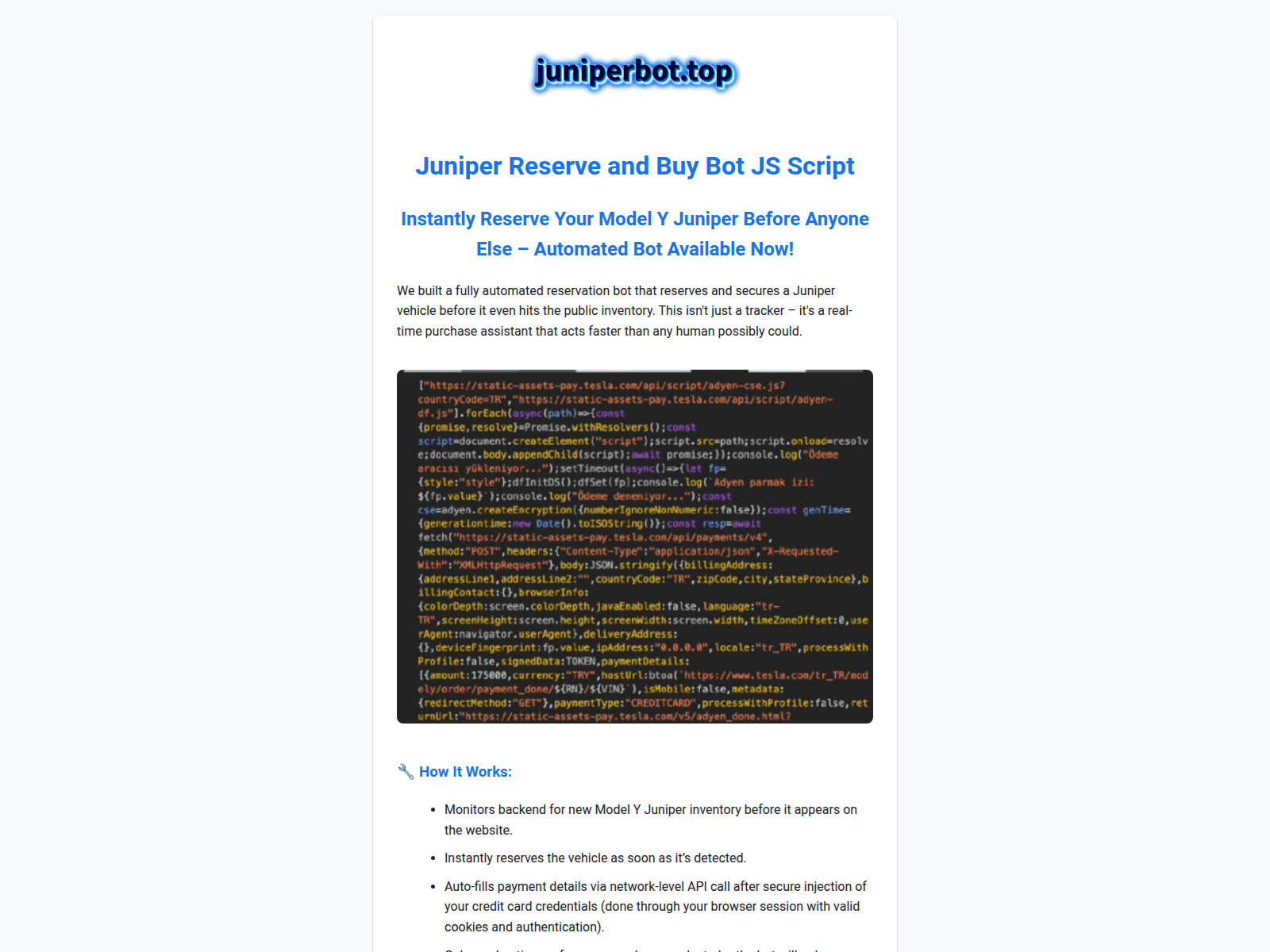Screenshot of juniperbot.top