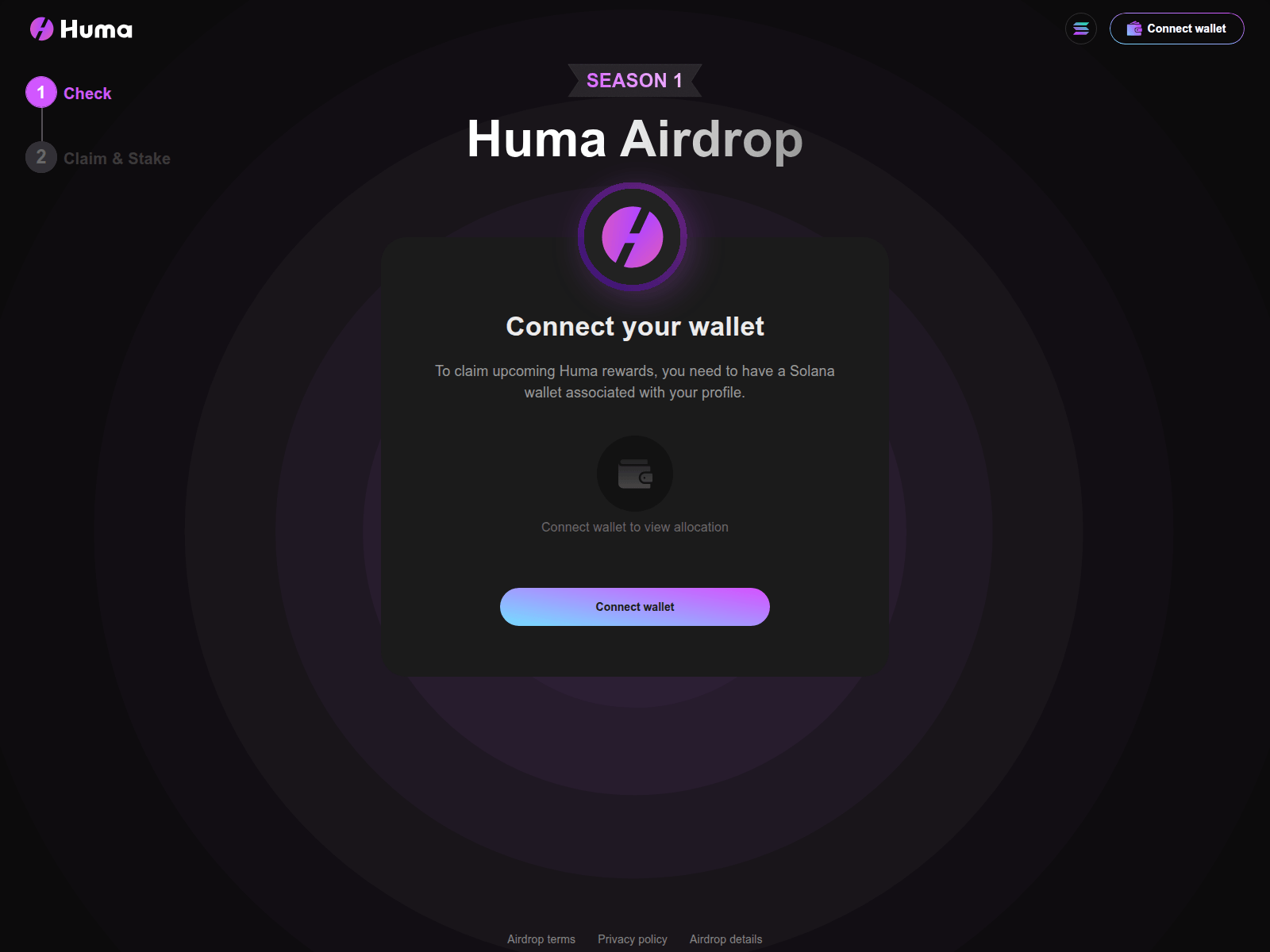 Screenshot of claim.humafinance.today