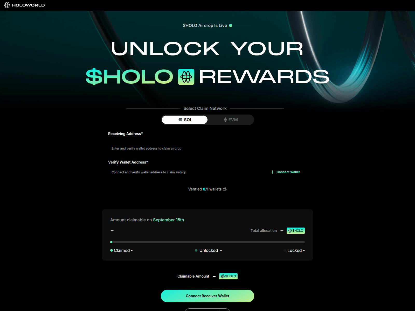 Screenshot of claimholoworld.com