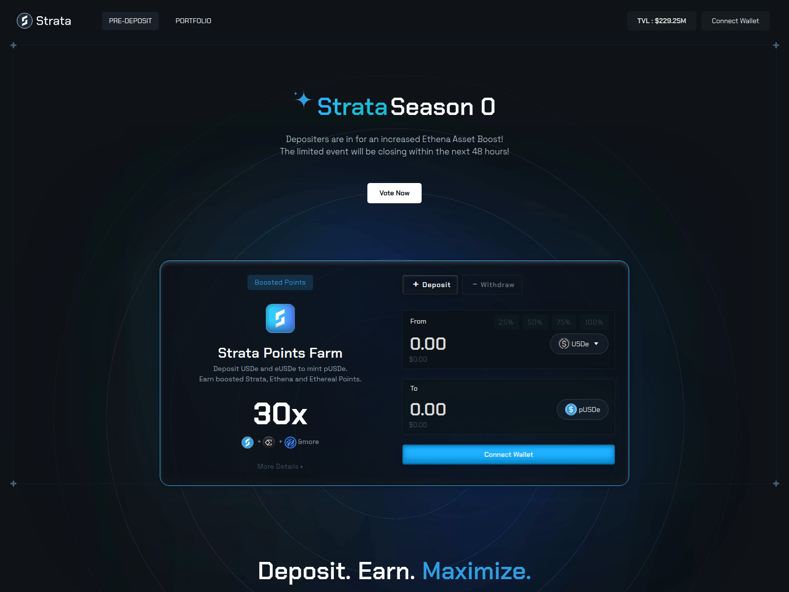 Screenshot of rewards-strata.money