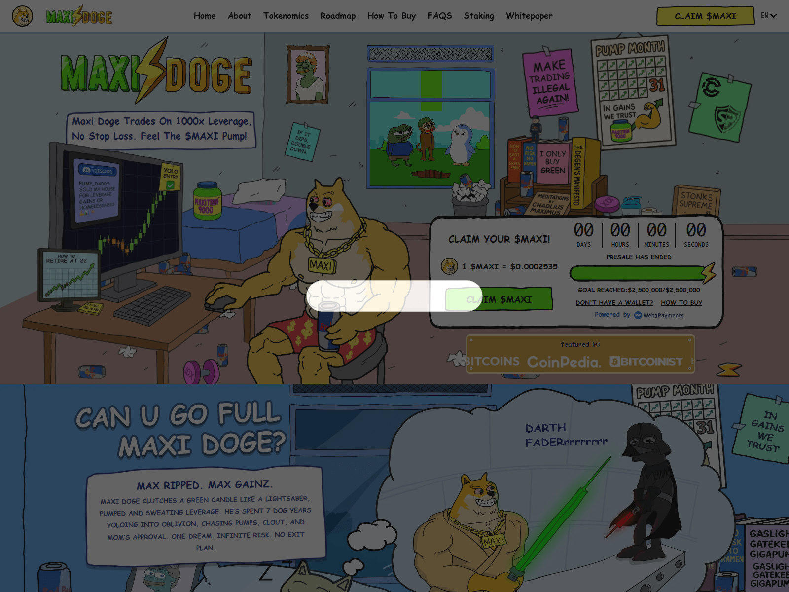 Screenshot of claim-maxidoge.com