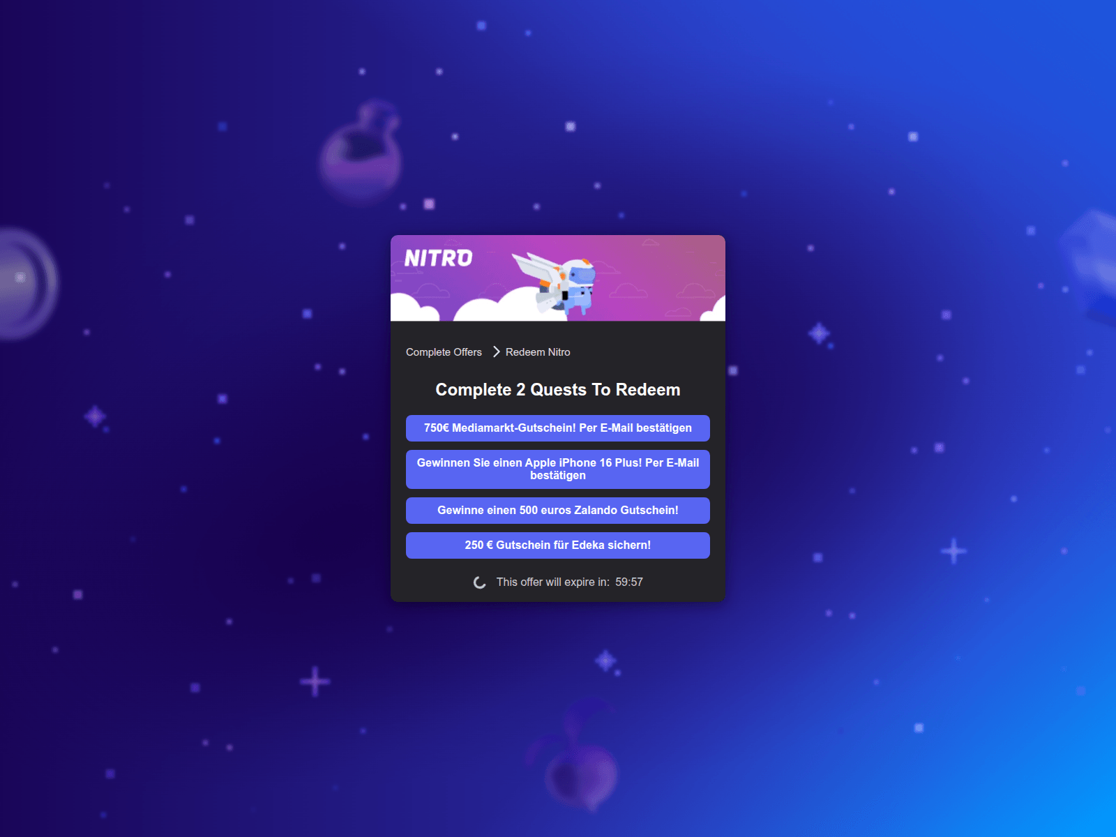Screenshot of claim-nitro.net
