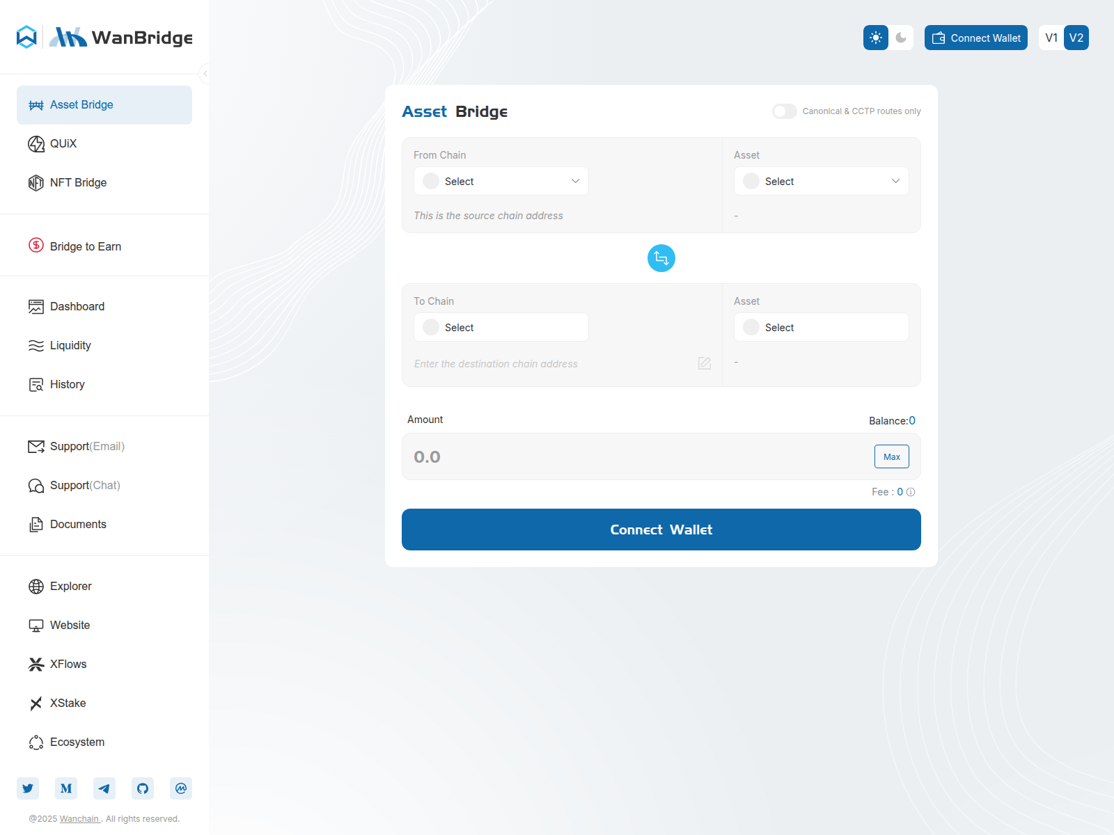 Screenshot of brldgeswanchain.org