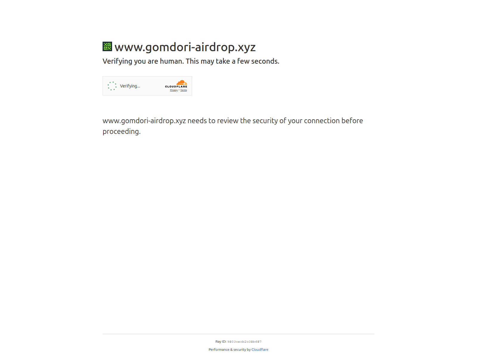 Screenshot of www.gomdori-airdrop.xyz