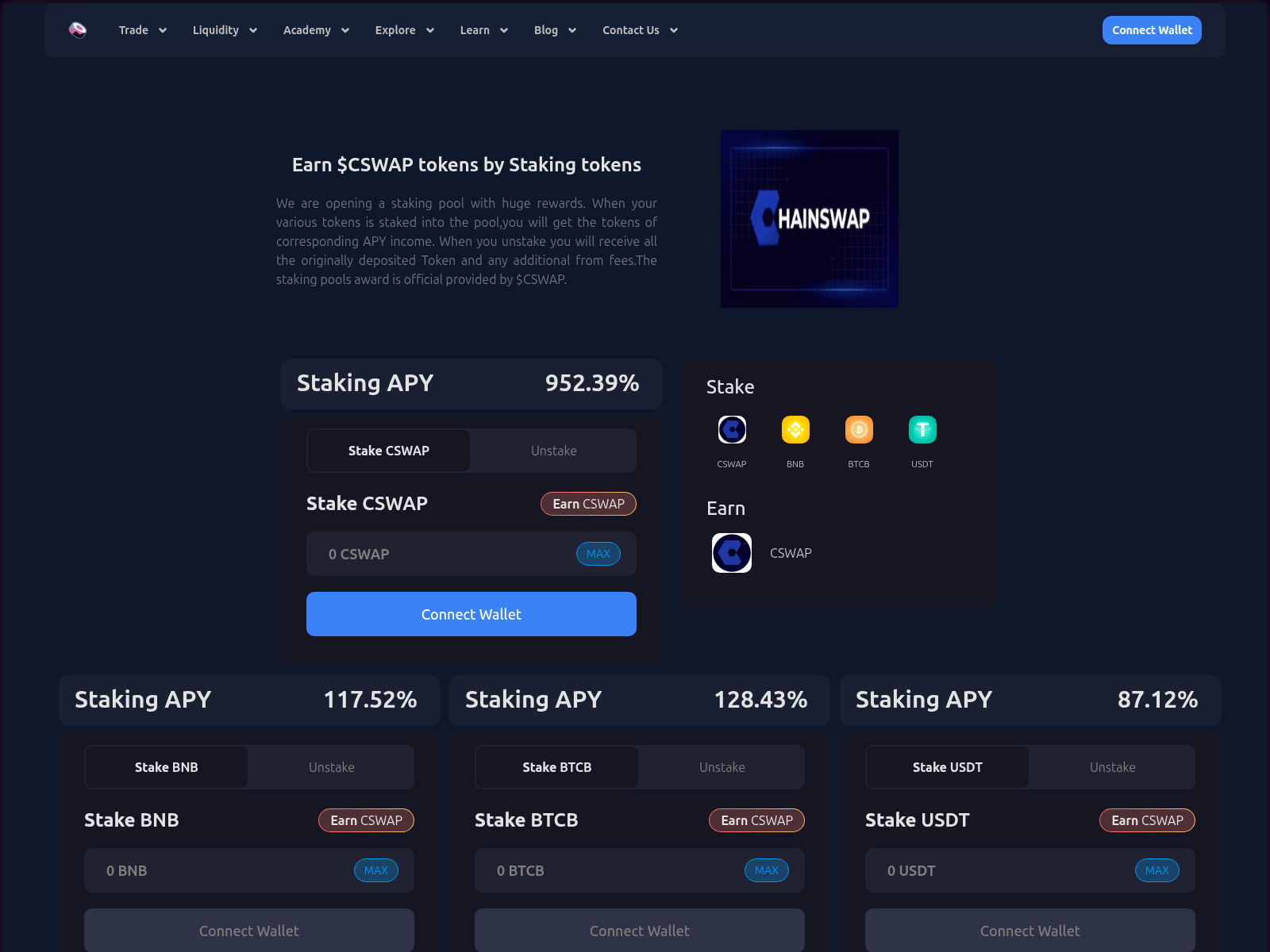 Screenshot of chainswap.sushi.baby
