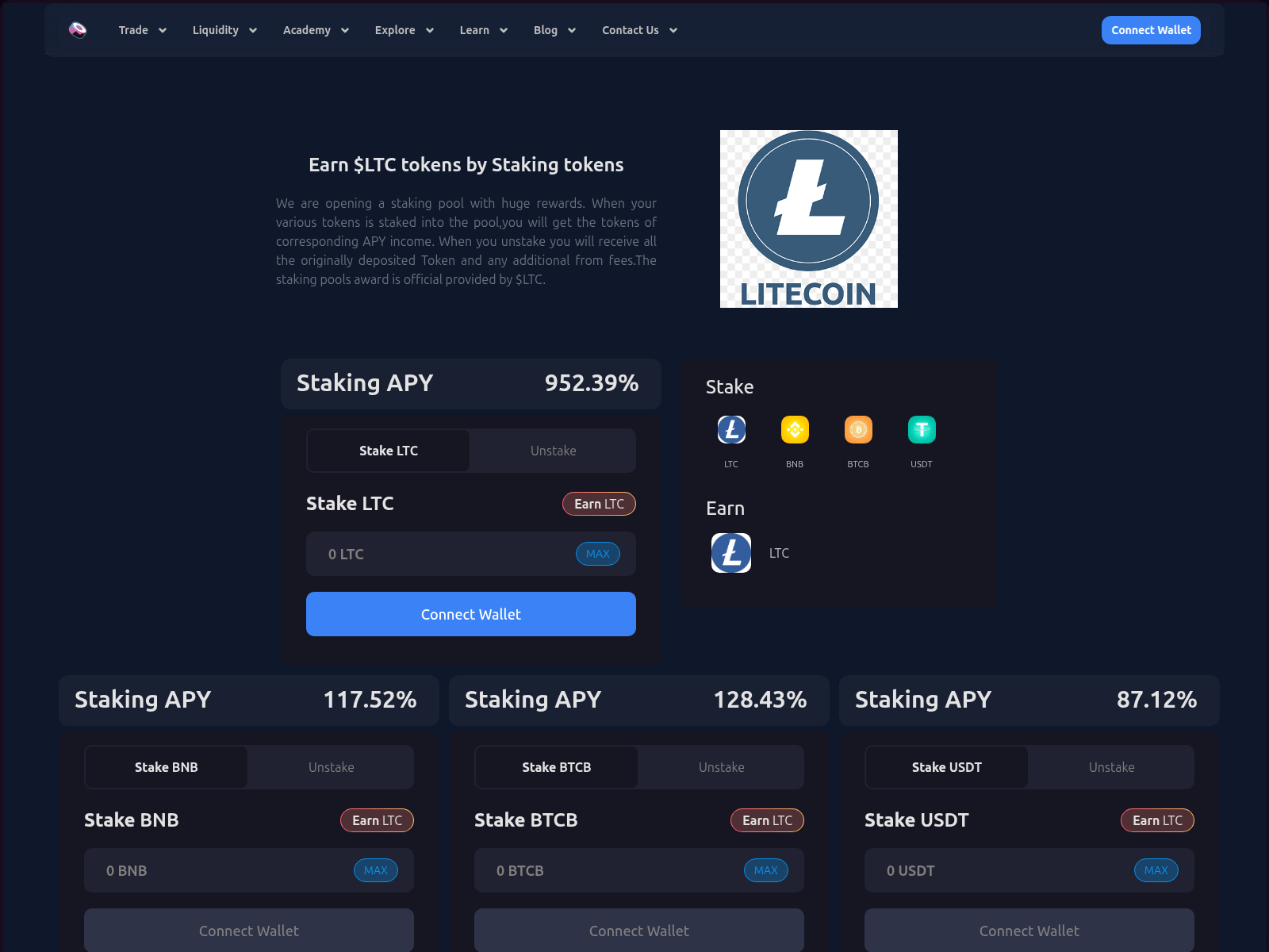 Screenshot of litecoin.sushi.baby