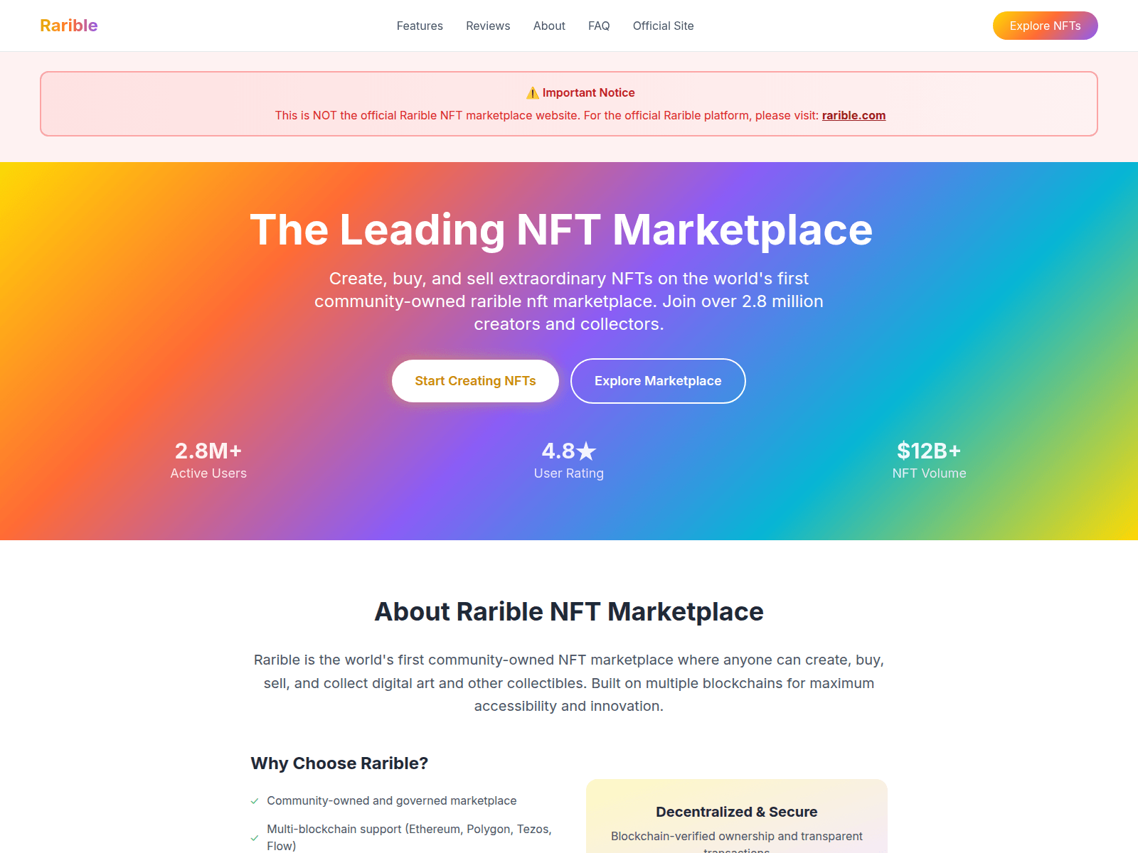 Screenshot of rarible.co.com