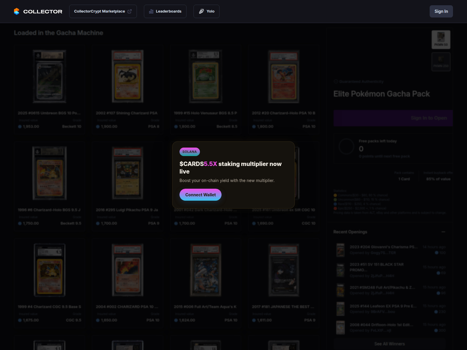 Screenshot of staked-collectorcrypt.com