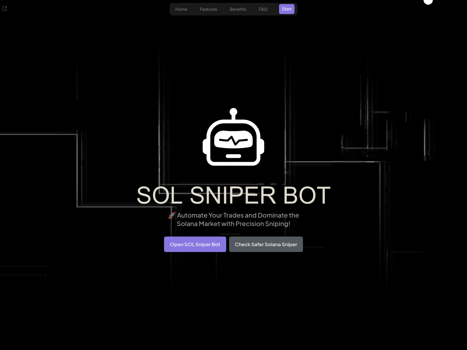 Screenshot of snipersolbot.com