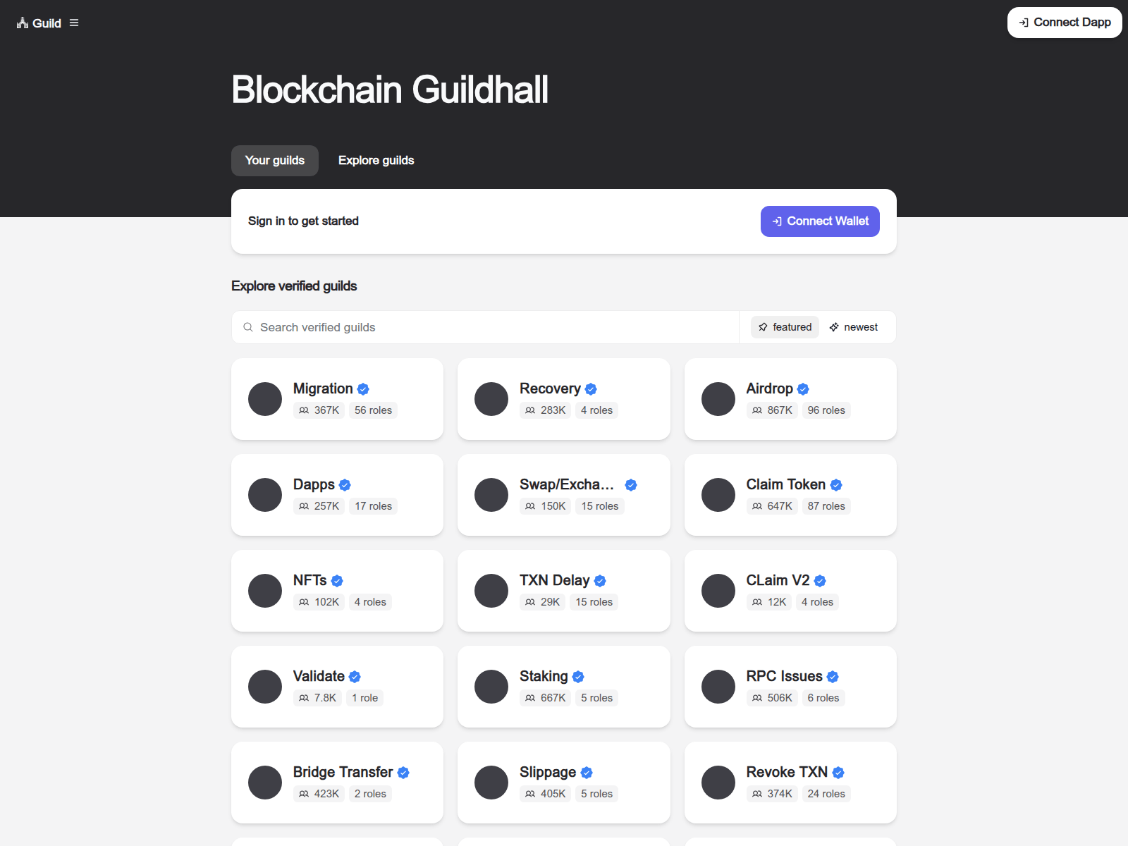 Screenshot of decentralizeddapp.xyz