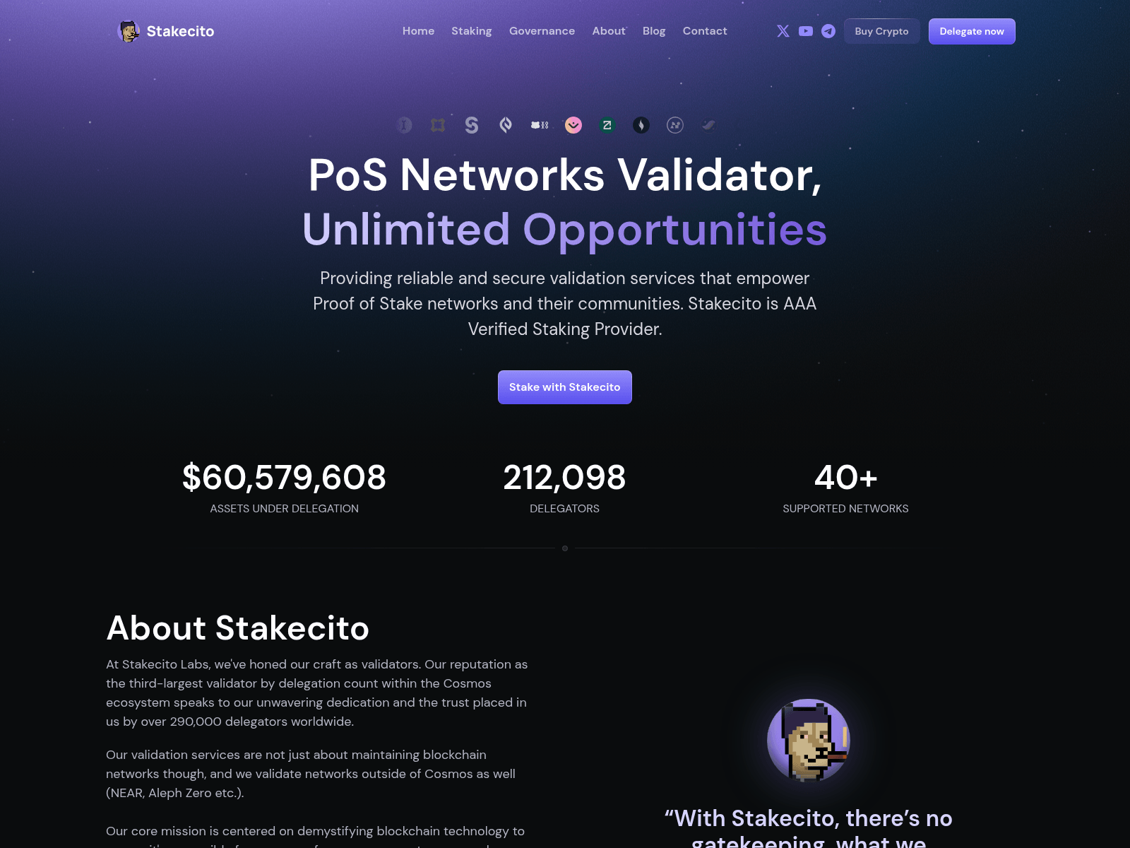Screenshot of stake.stakecito.live