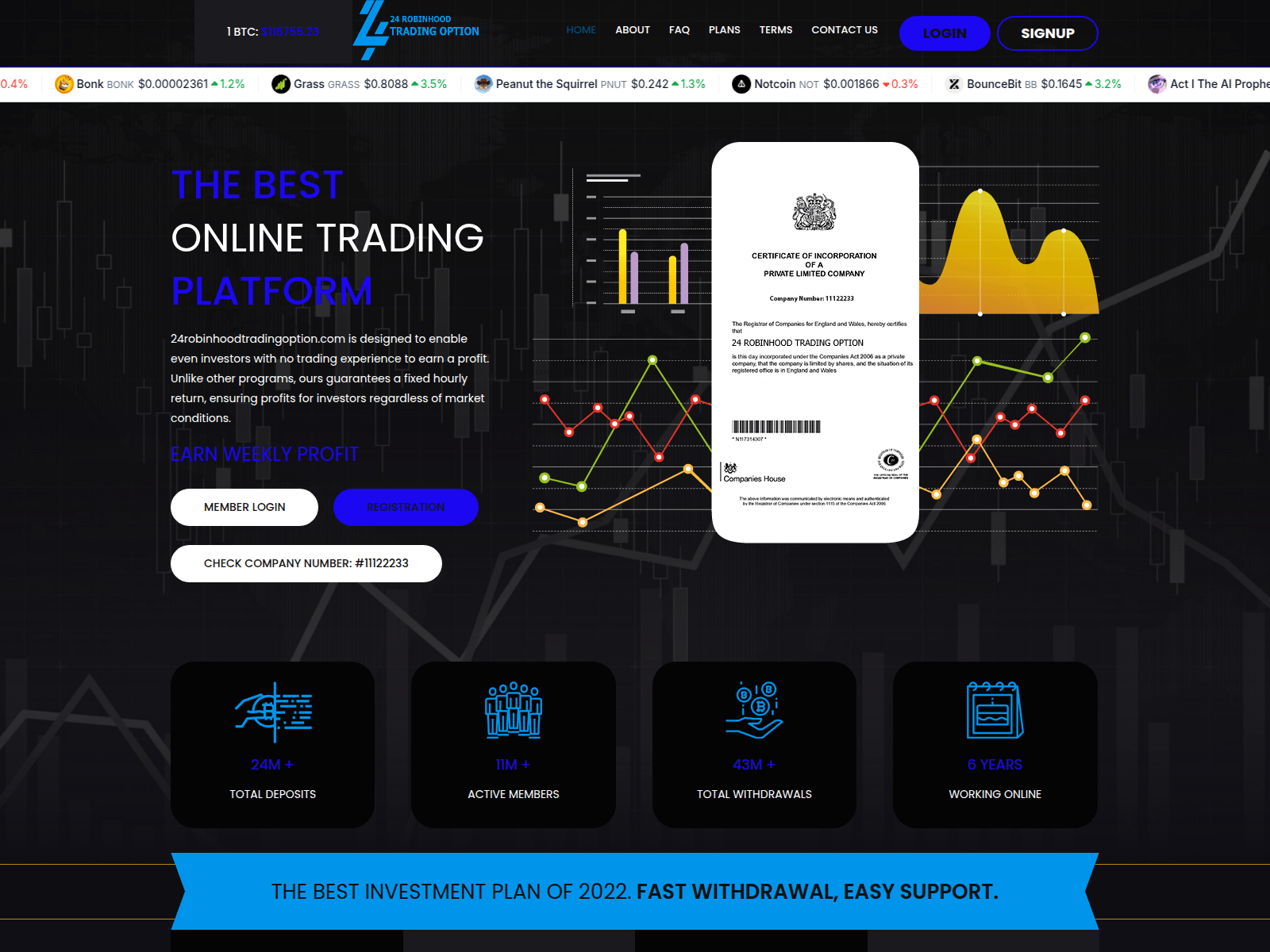 Screenshot of 24robinhoodtradingoption.com