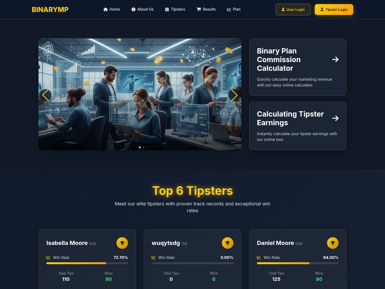 Screenshot of binarymp.com
