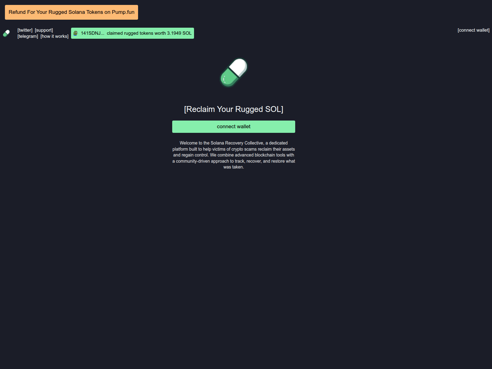 Screenshot of pumpfun-claimnow.web.app