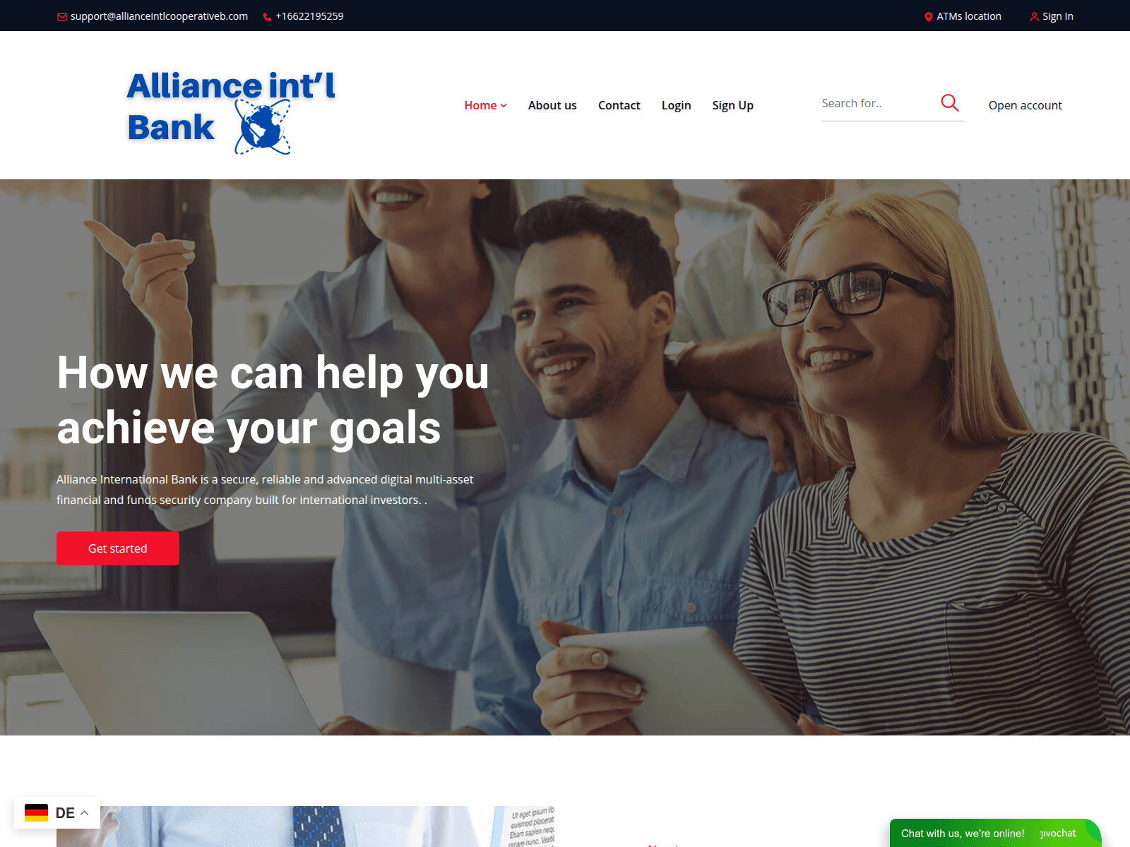 Screenshot of allianceintlcooperativeb.com