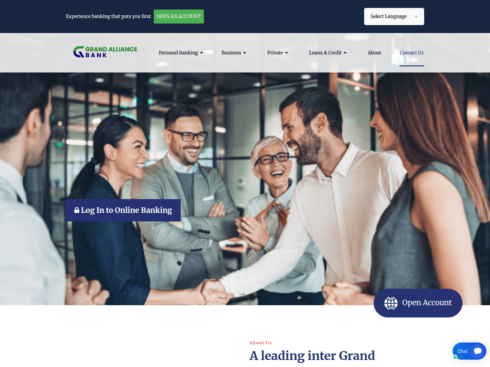 Screenshot of grandalliancebnk.com