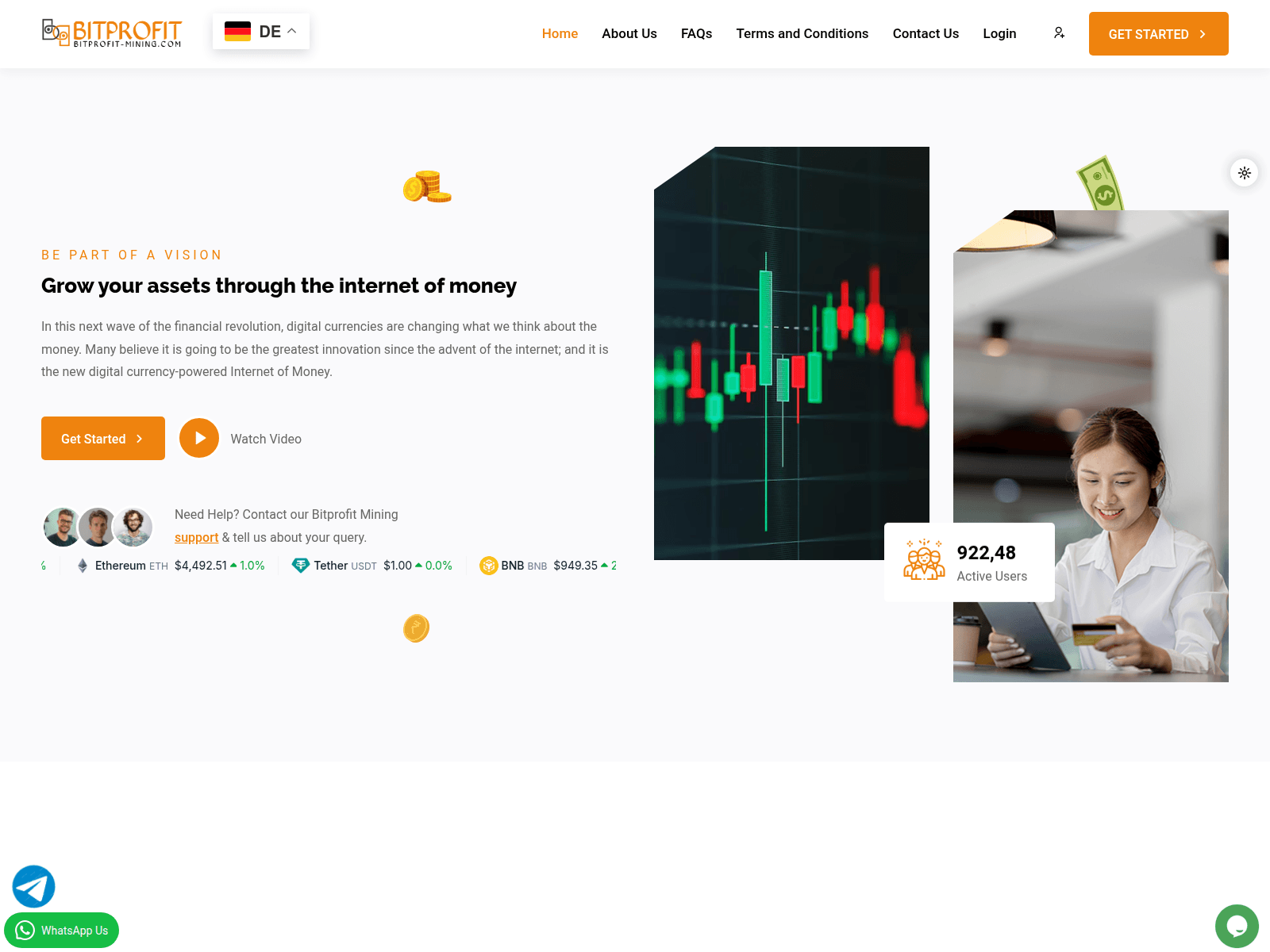 Screenshot of bitprofit-mining.com