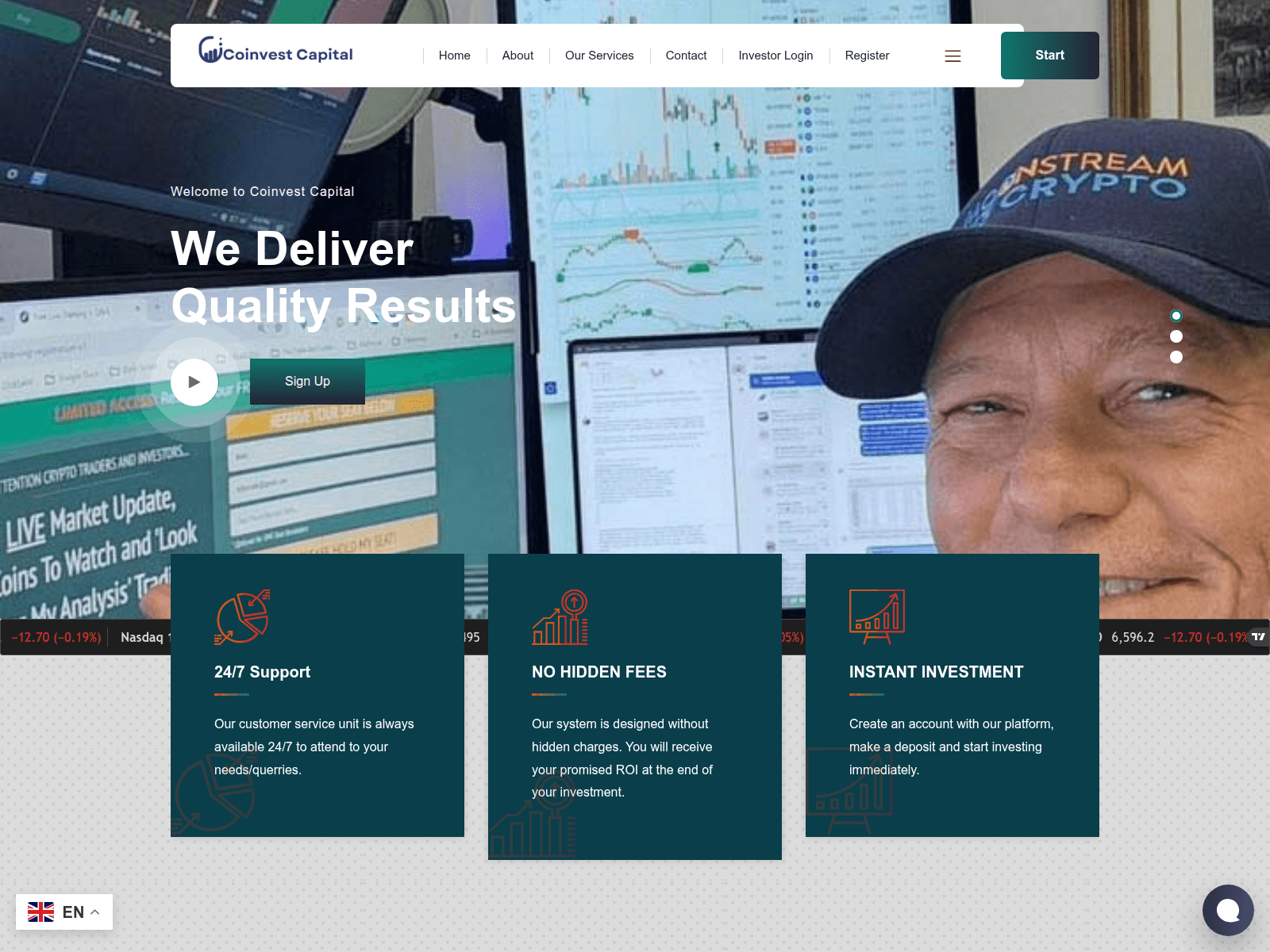 Screenshot of coinvestcapitals.com