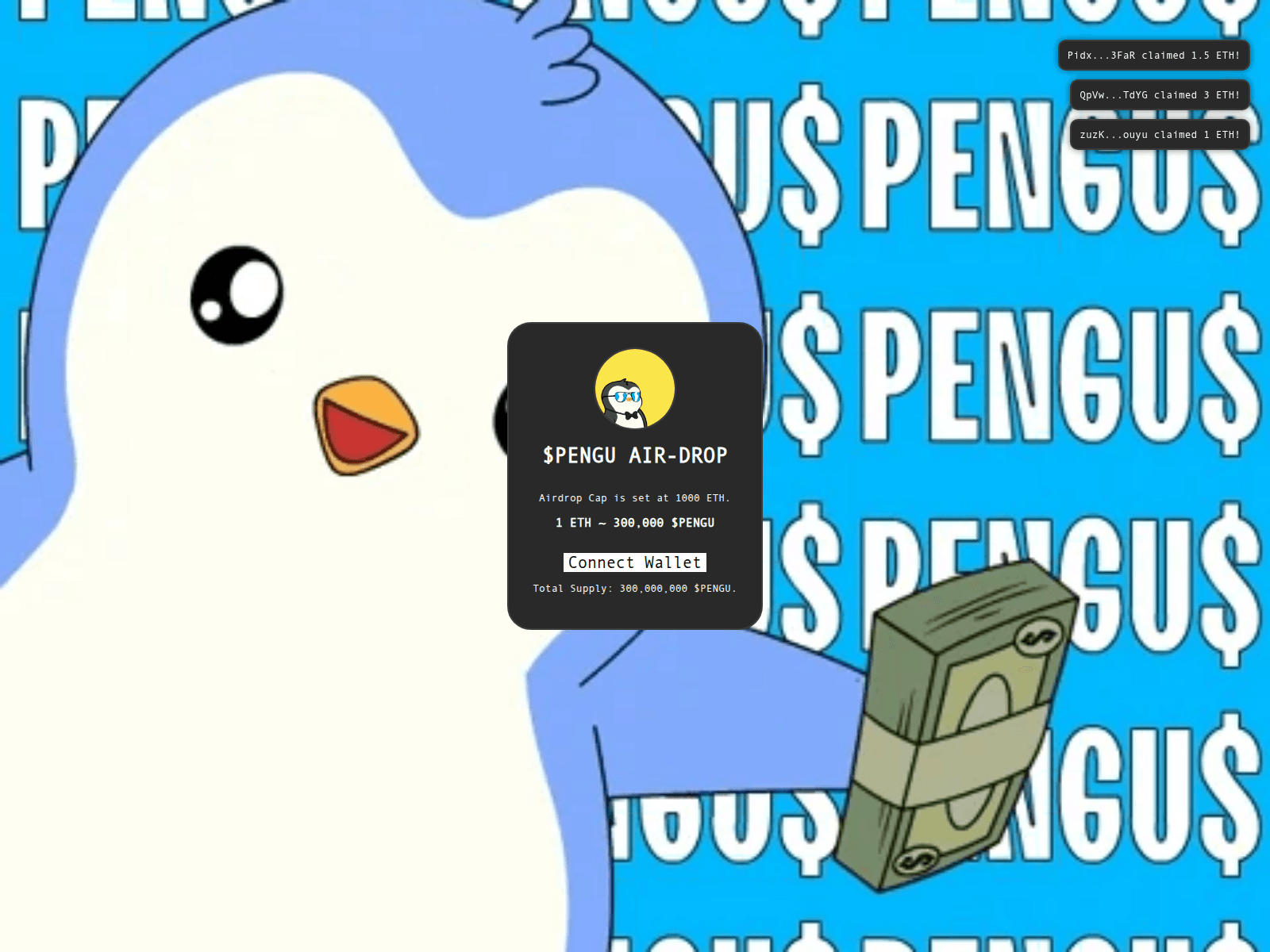 Screenshot of airdrop-pudgypenguins.pages.dev