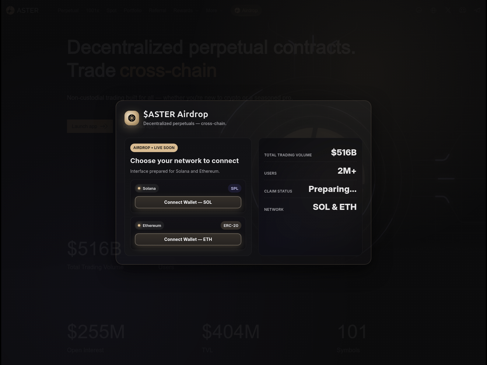 Screenshot of asterdex-allocation.xyz