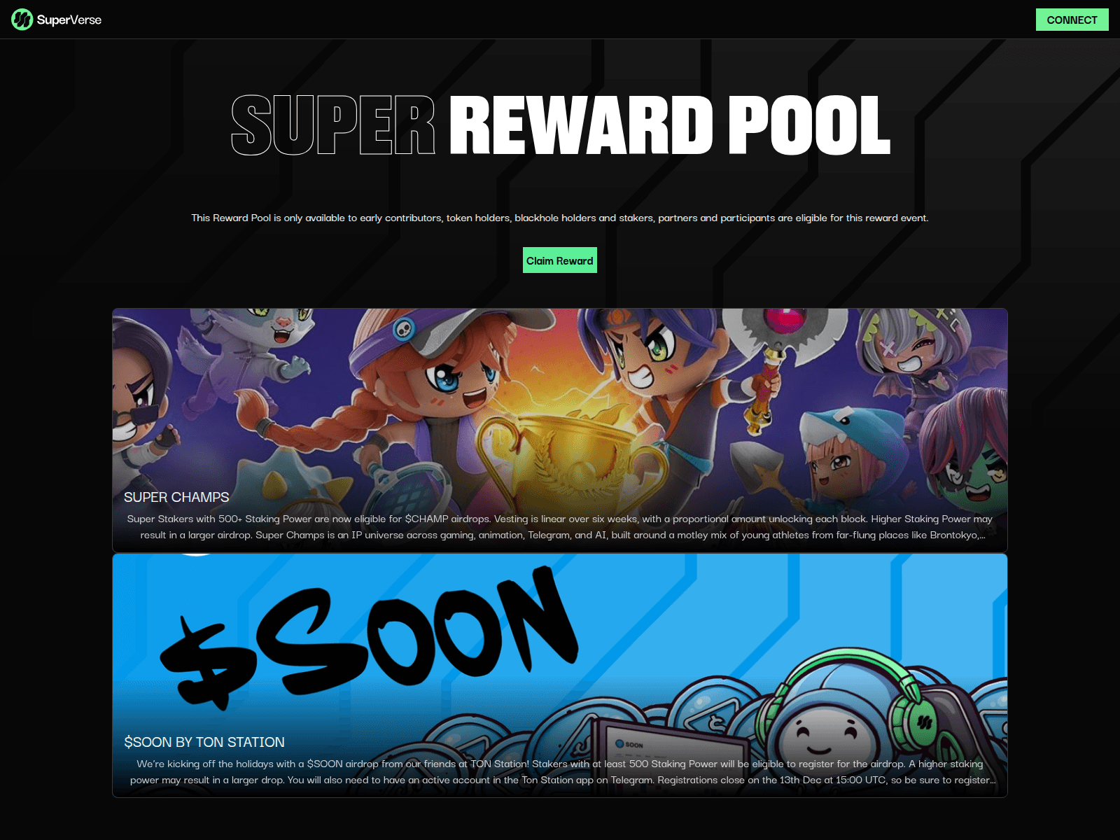 Screenshot of superversereward.xyz