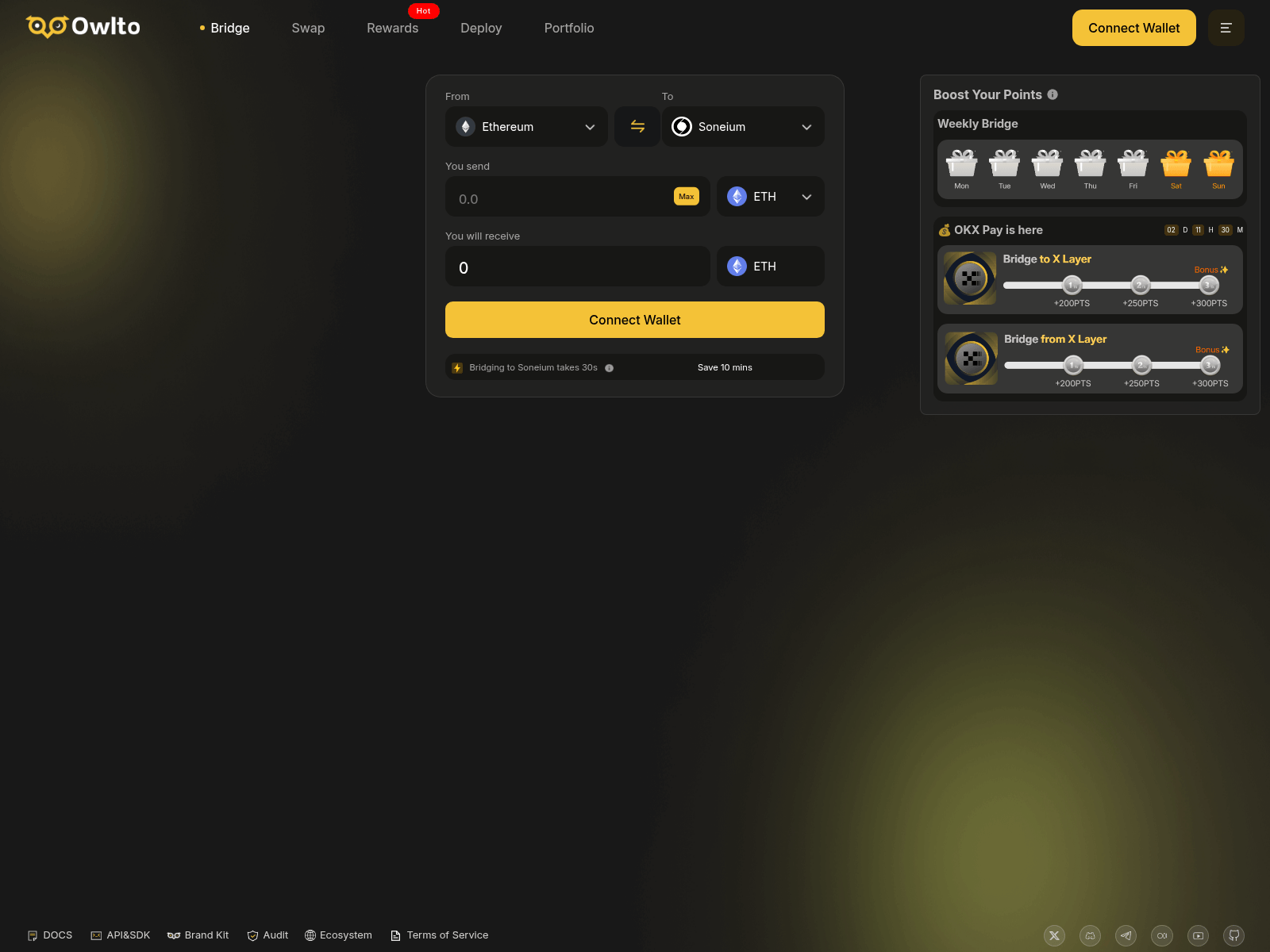 Screenshot of owlto.trade