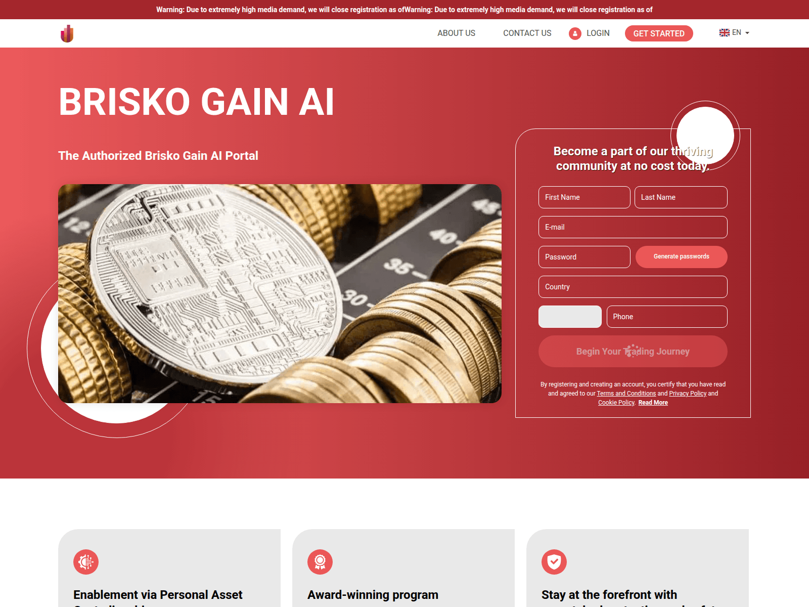 Screenshot of brisko-gain-ai.com