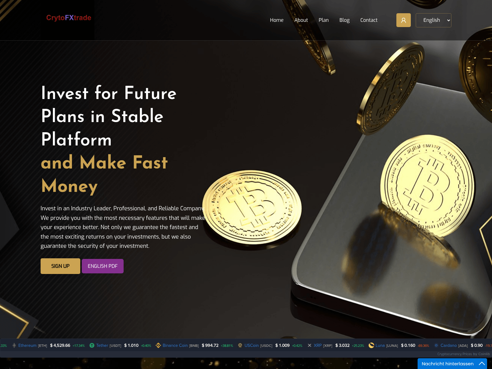 Screenshot of cryptofxtrade.net