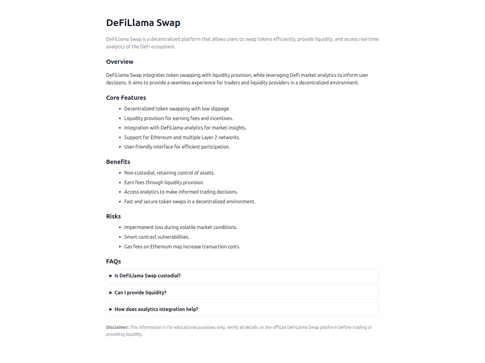 Screenshot of defillamaswap.pages.dev