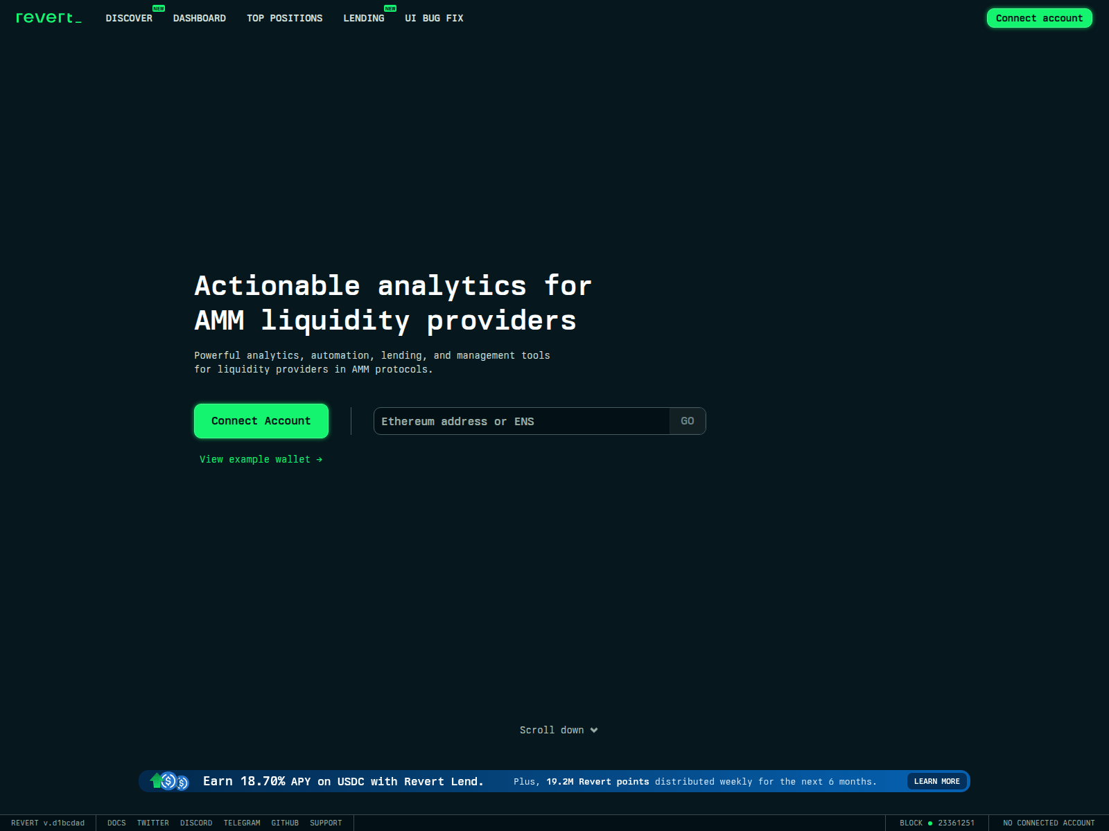 Screenshot of revert-finance.pages.dev