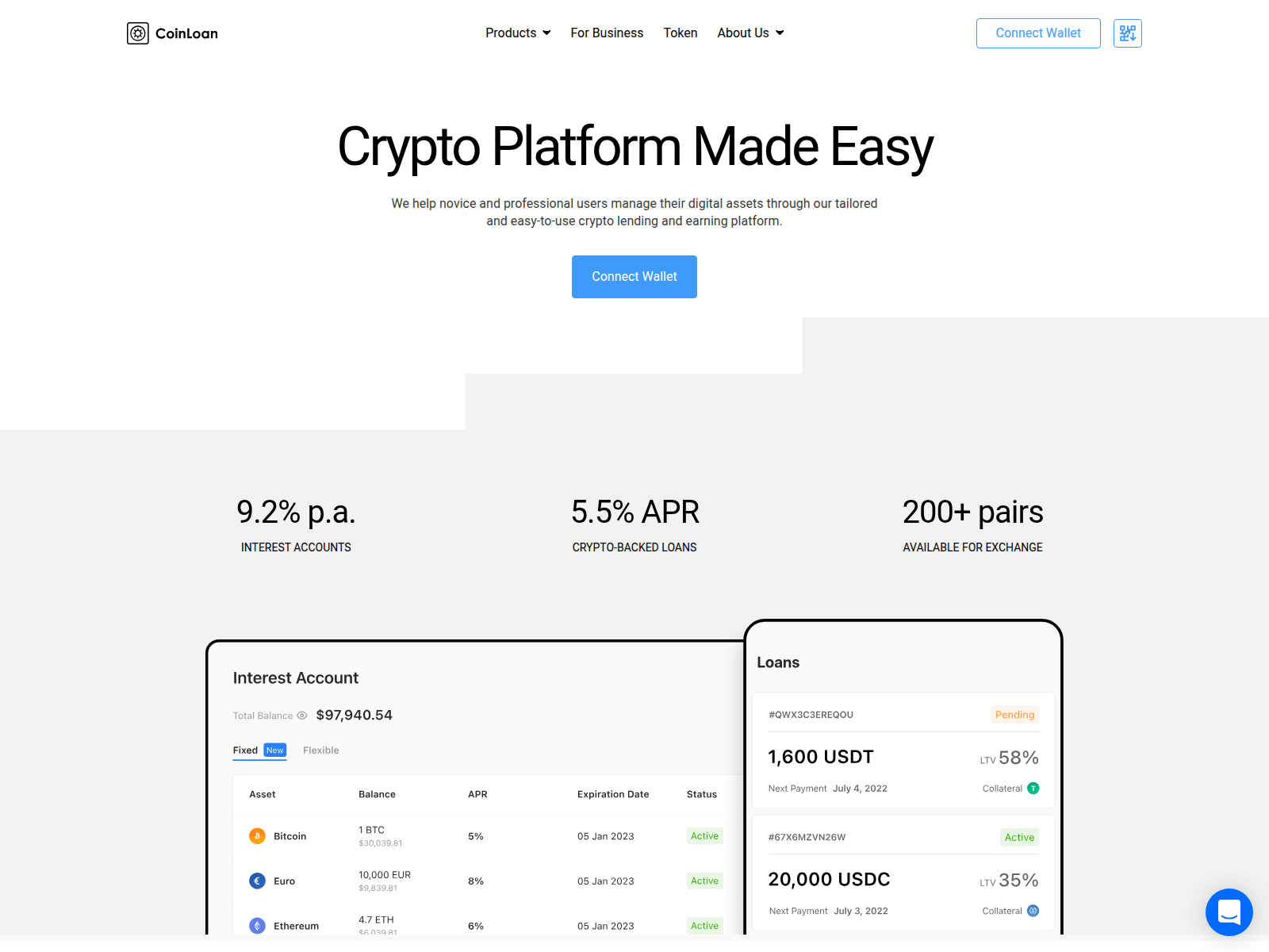 Screenshot of coinloan.pages.dev