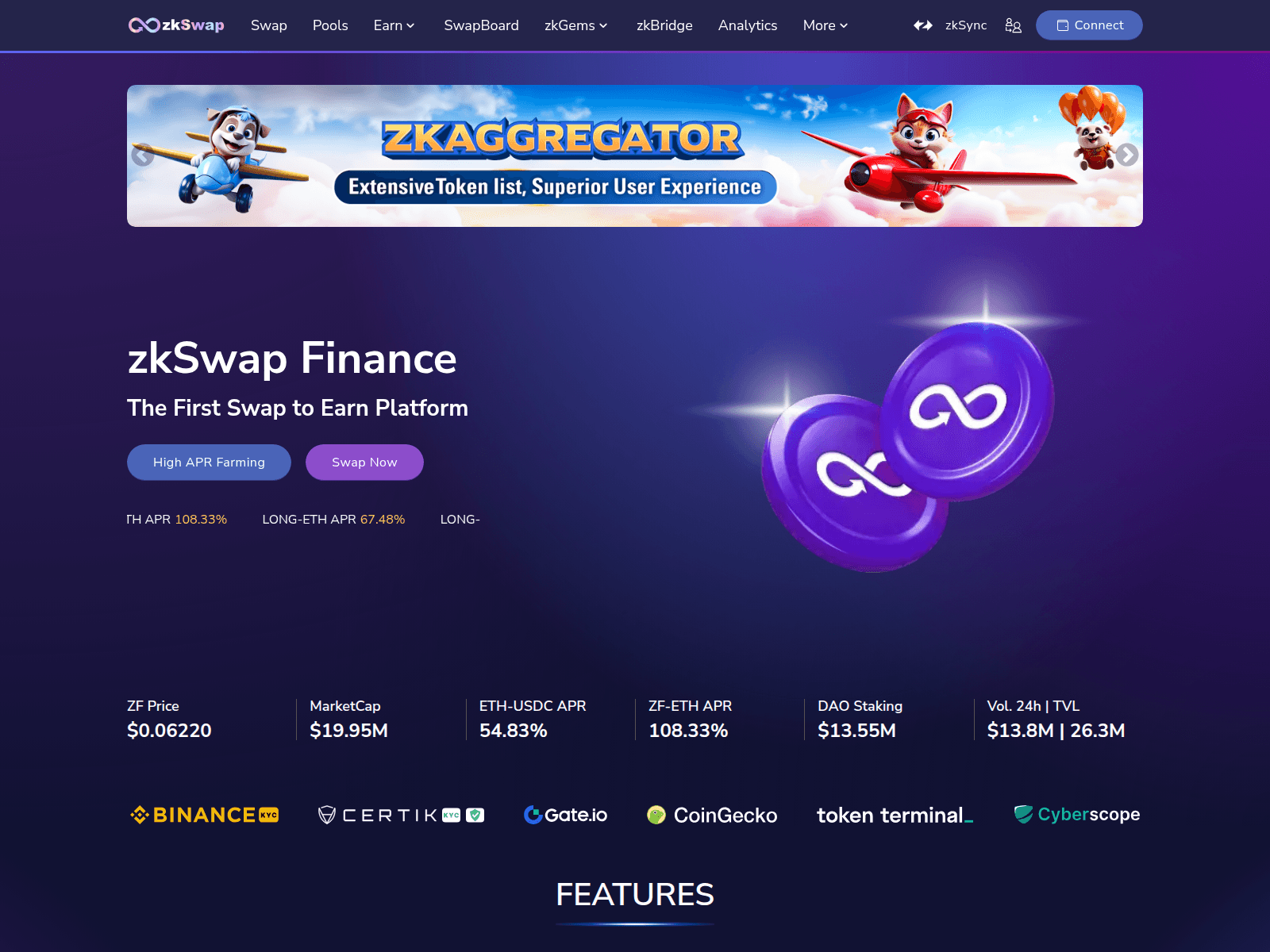 Screenshot of zkswap-layer2.pages.dev
