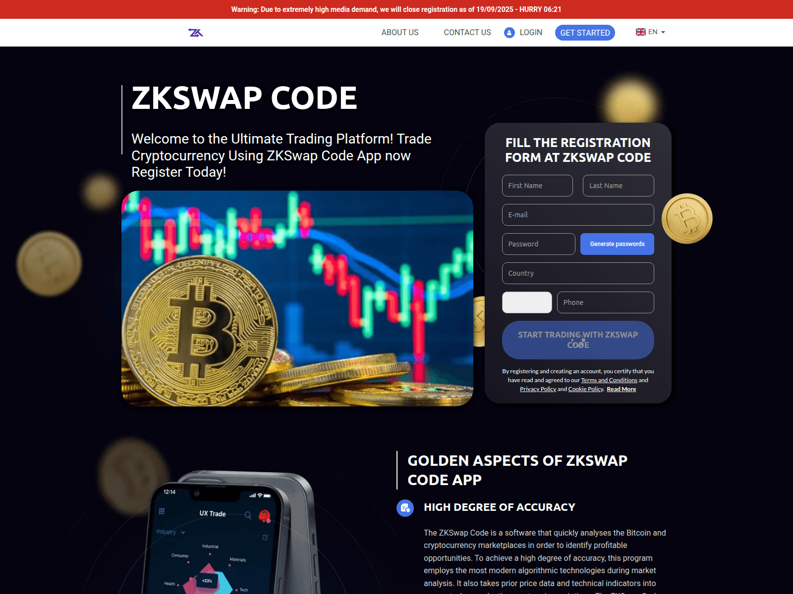 Screenshot of zkswapcode.trackfinanceworld.com