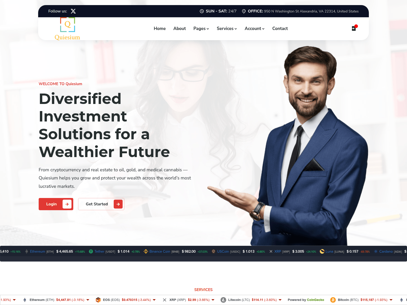 Скриншот сайта quiesium.com