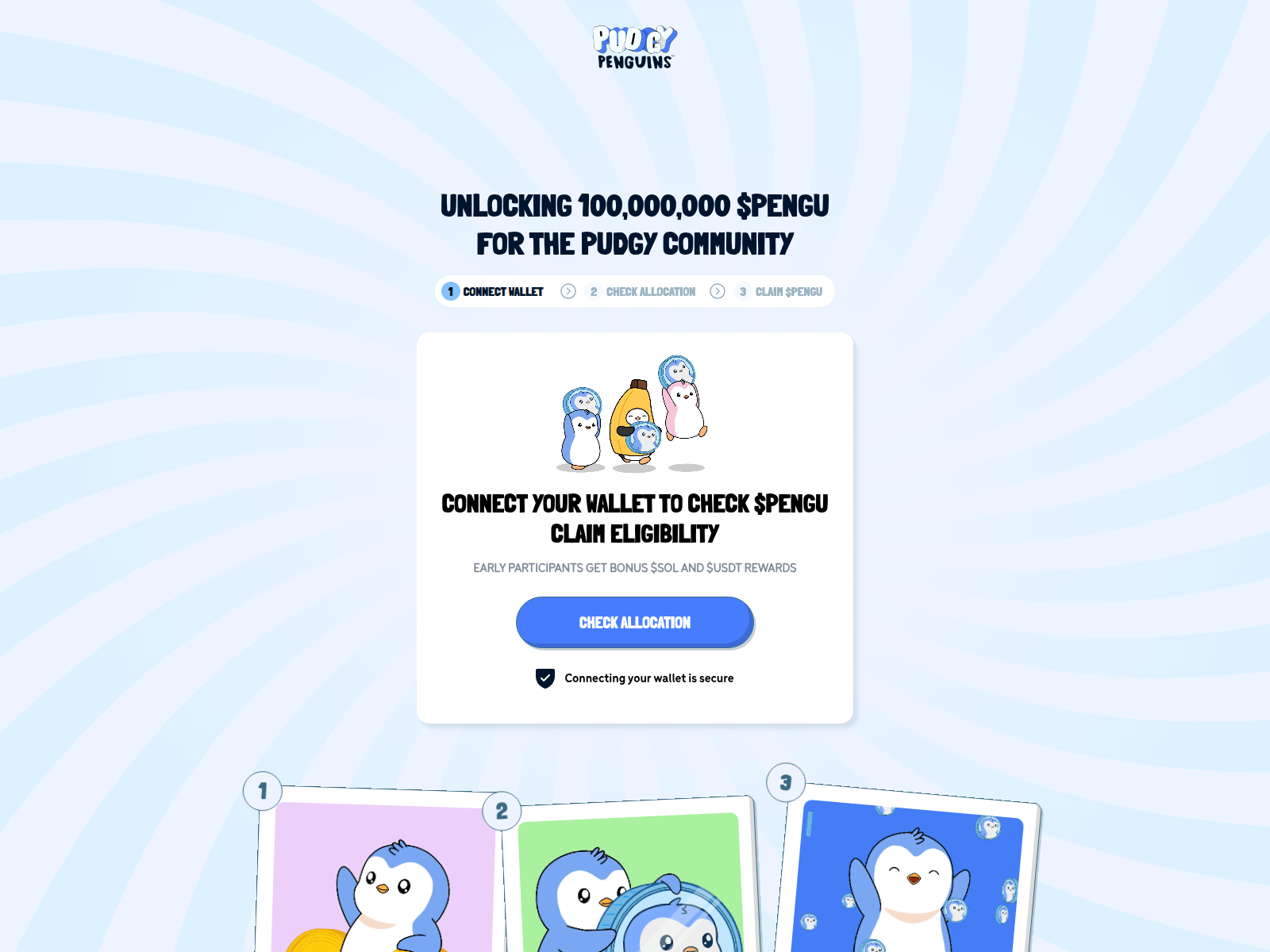 Screenshot of claim.pudgy-allocation.com