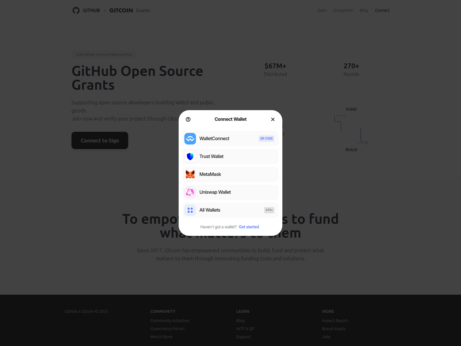 Screenshot of gitcoin-grants.com