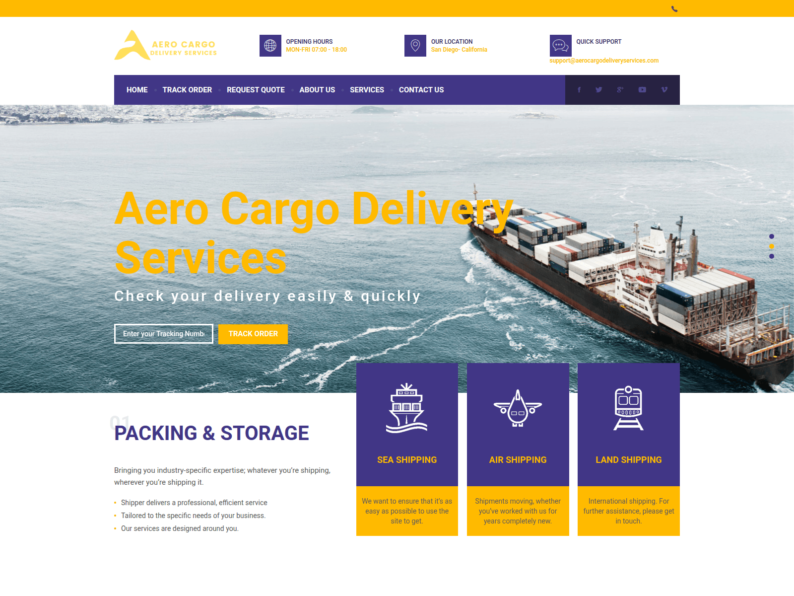 Screenshot of aerocargodeliveryservices.com