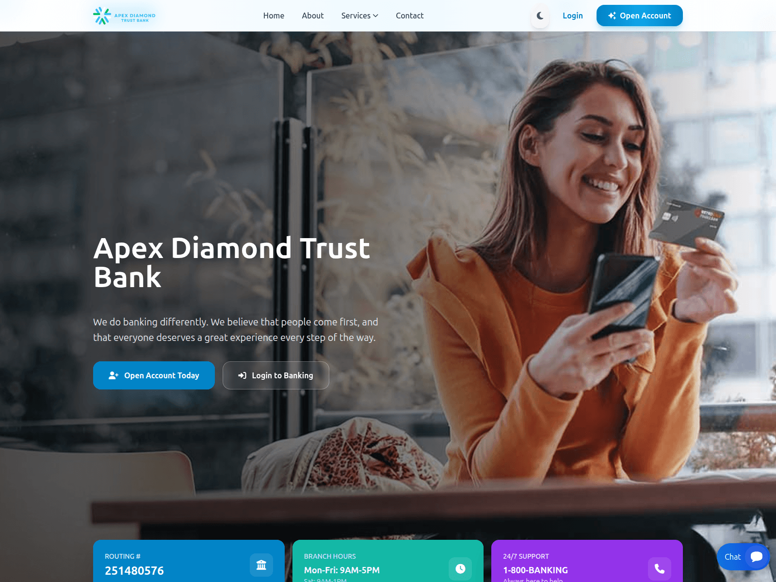 Screenshot of apexdiamondtrust.com