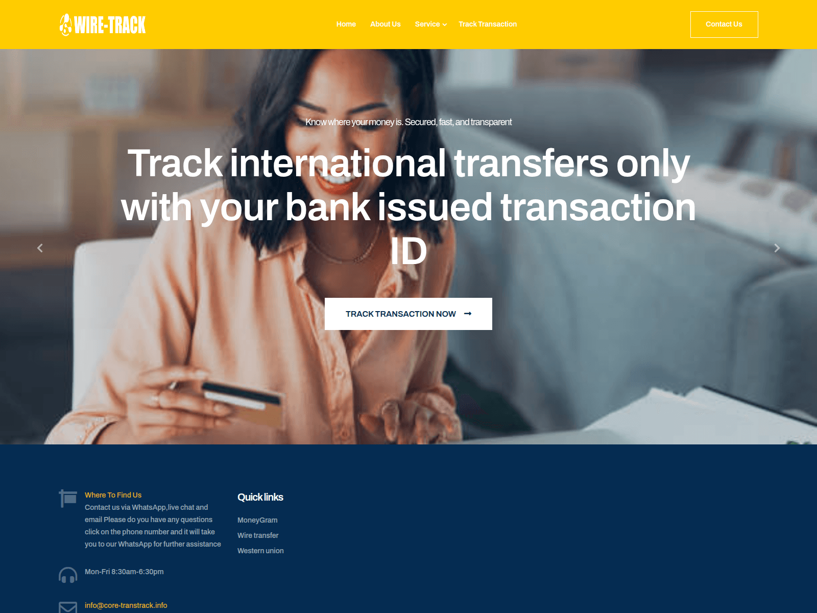Screenshot of app.core-transtrack.info