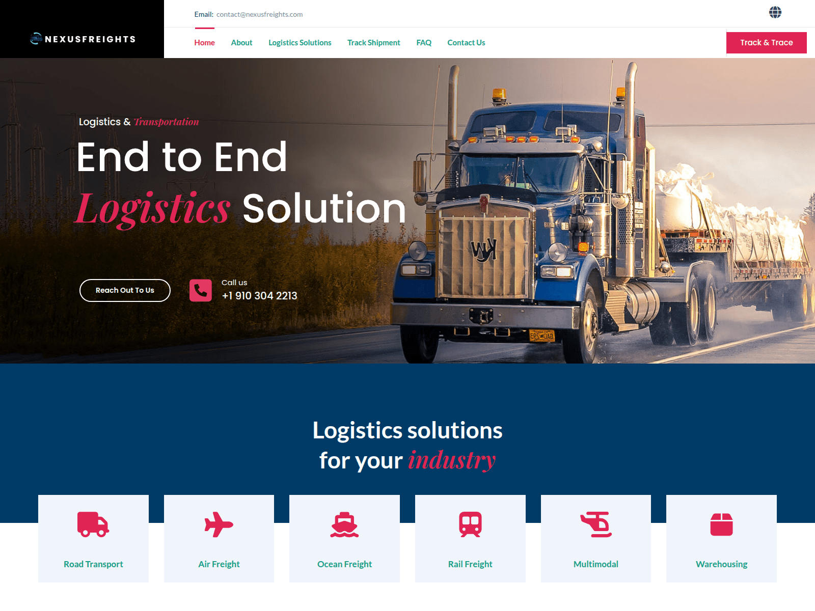 Screenshot of en.nexusfreights.com