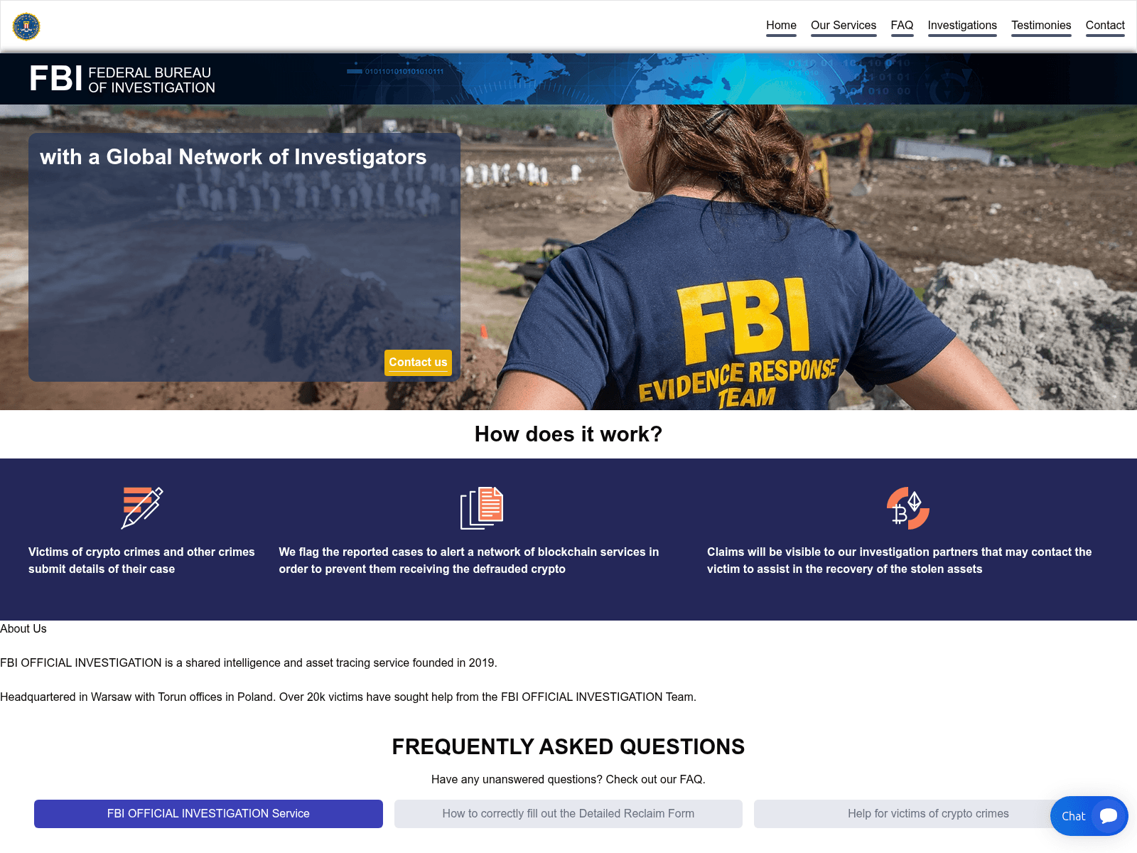 Screenshot of fbiofficial.com