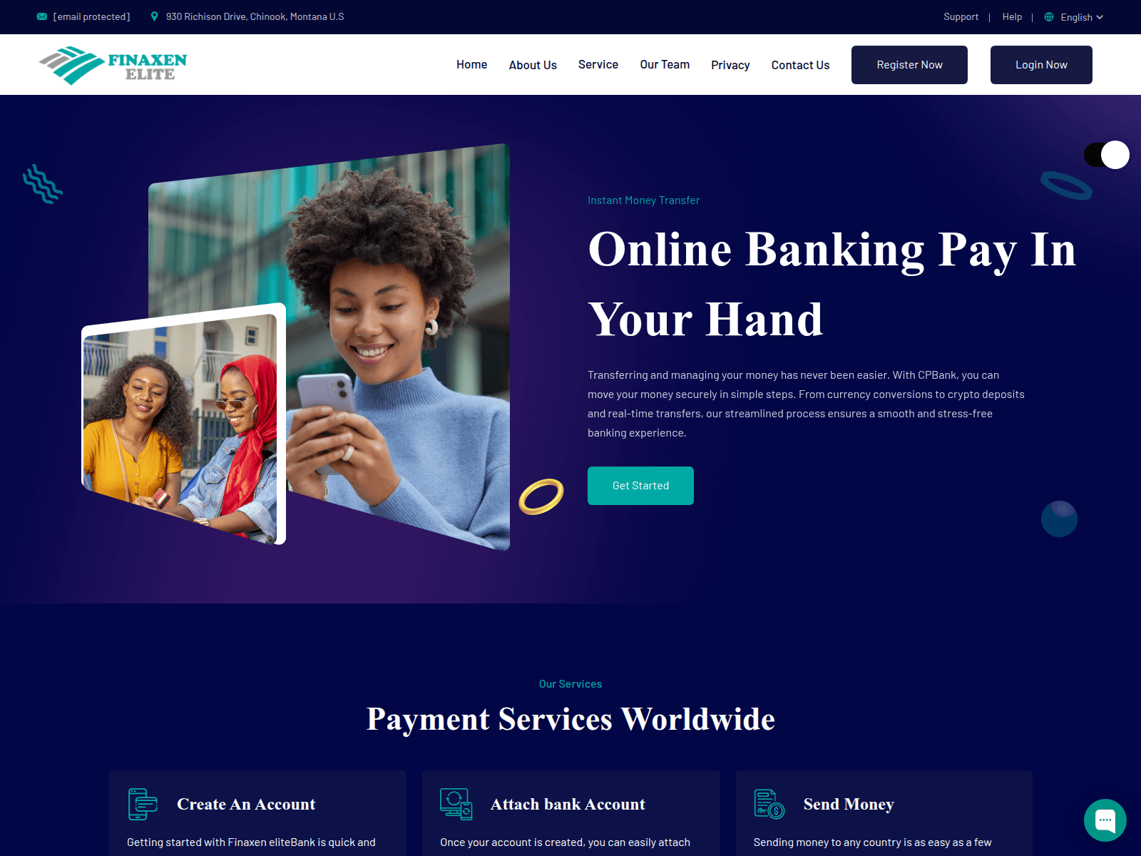Screenshot of finaxenelitebnk.info