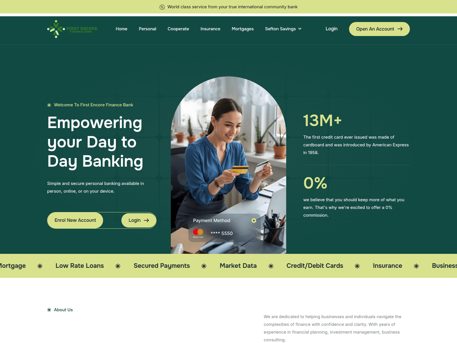 Screenshot of firstencorefinance.org