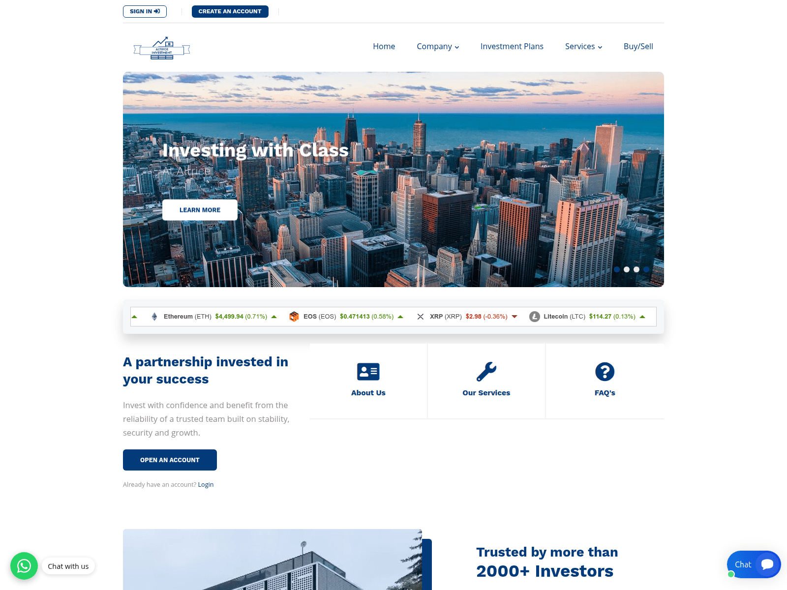 Screenshot of altriceinvestments.net
