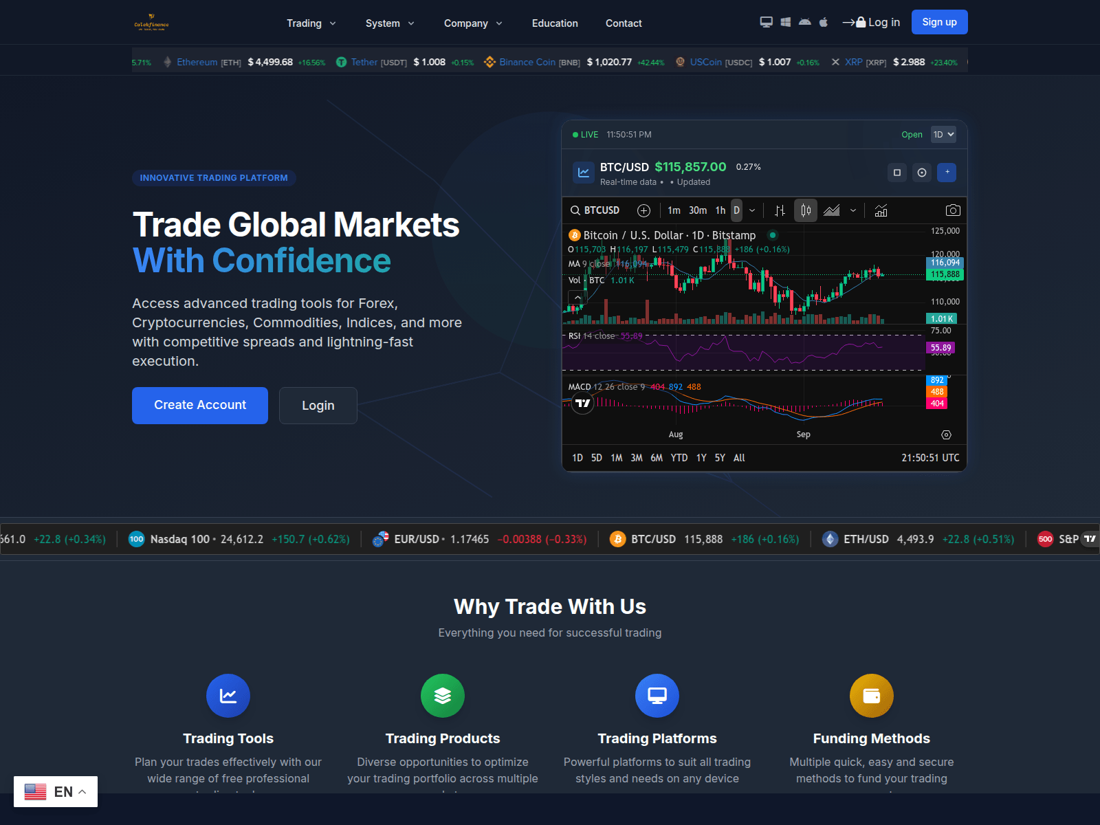 Screenshot of calekfinance.org