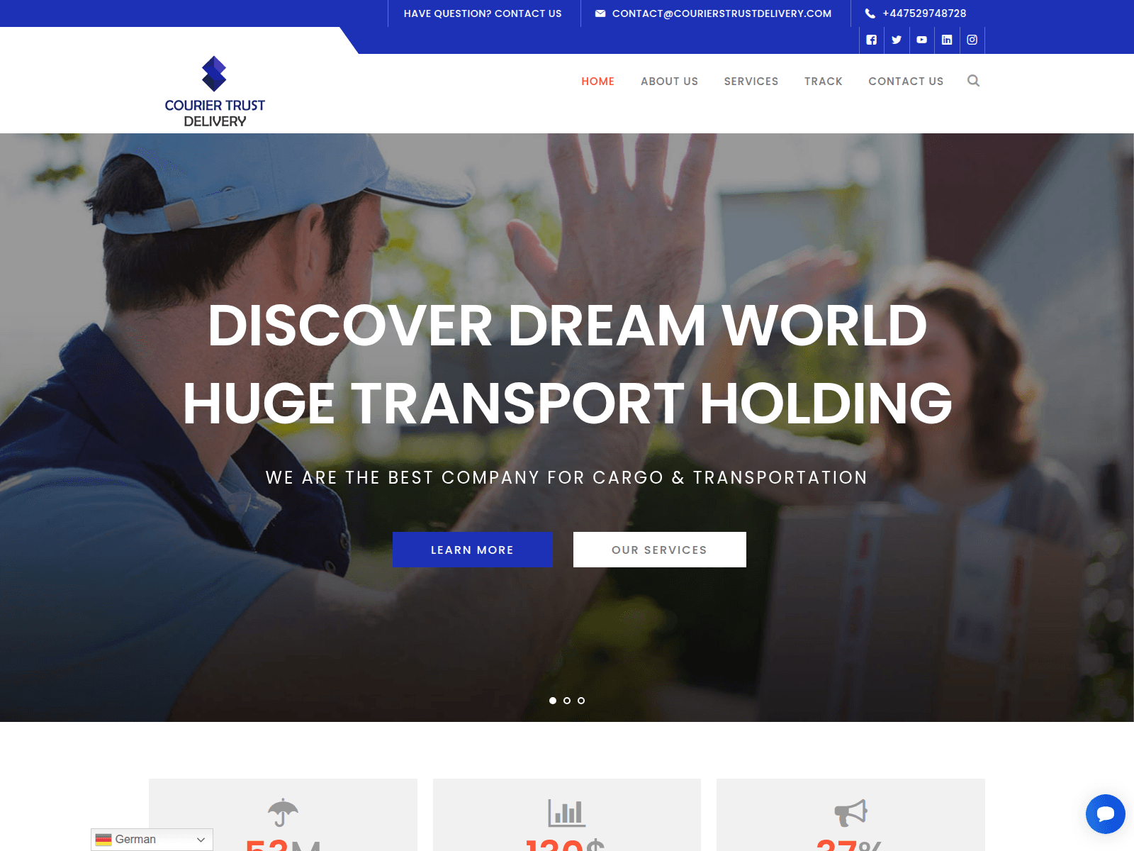 Screenshot of couriertrustdelivery.com
