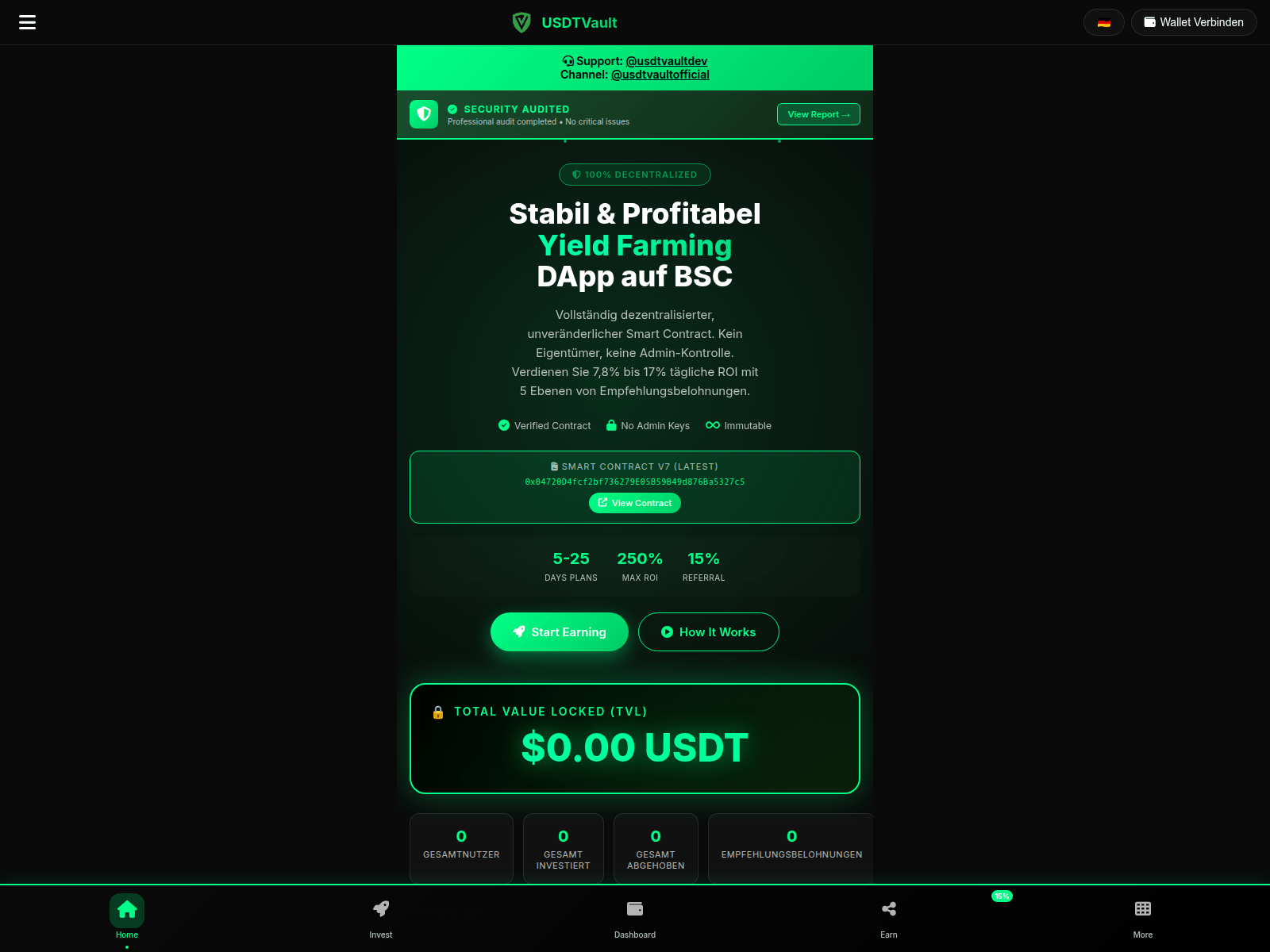 Screenshot of usdtvault.live